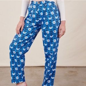 Big Bud Press Blue Daisy Chain Trousers Size Medium Petite (EUC)